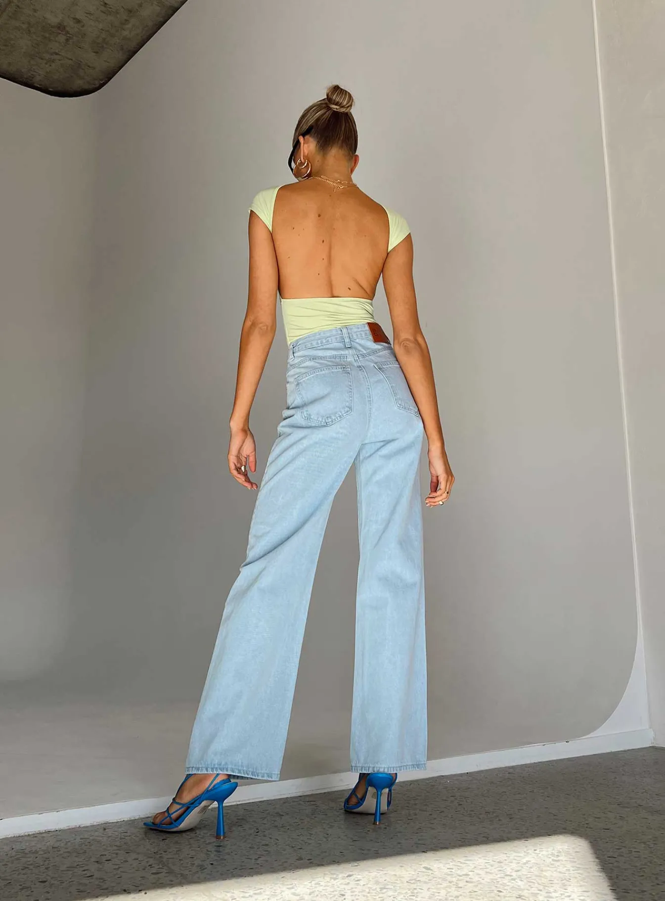 Princess Polly Sevina Wide Legjeans Light Wash Denim Sale