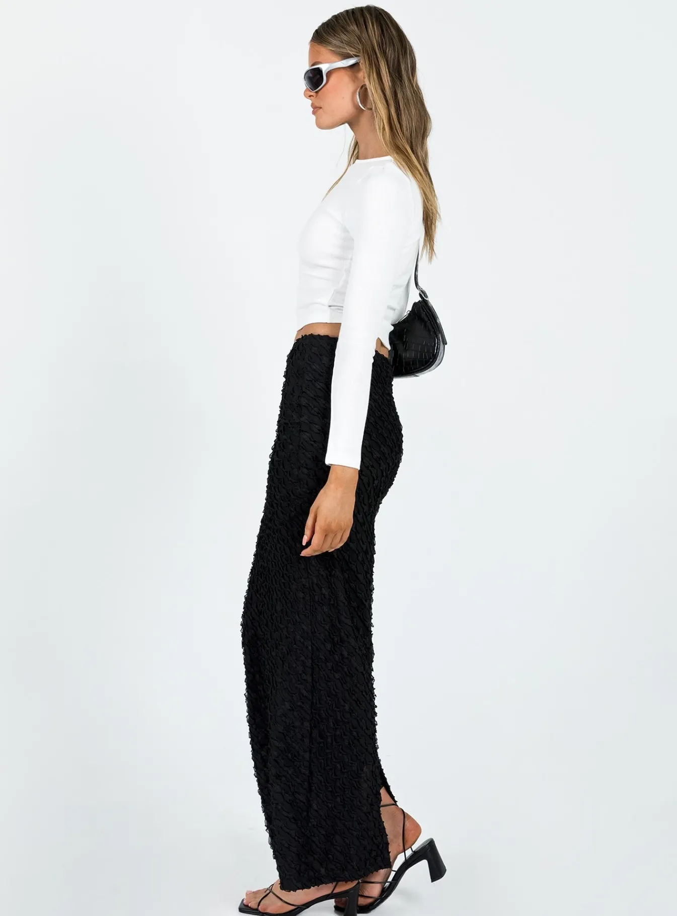 Princess Polly Sewell Maxi Skirt Black Shop
