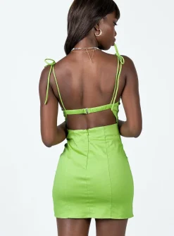 Princess Polly Shanae Mini Dress  Green New