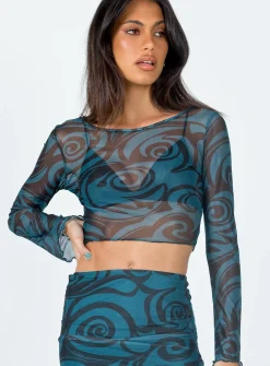 Princess Polly Shantal Long Sleeve Top  Green Sale