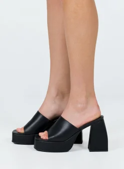 Princess Polly Shapiro Mules Platform Heels  Black Store