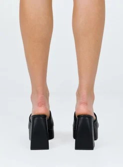 Princess Polly Shapiro Mules Platform Heels  Black Store