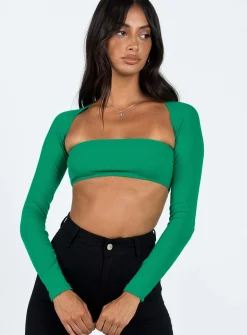 Princess Polly Sharli Long Sleeve Top  Green Best