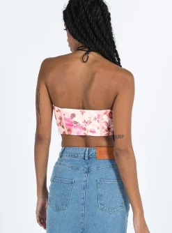 Princess Polly Sharna Bustier Top  Pink Floral Outlet