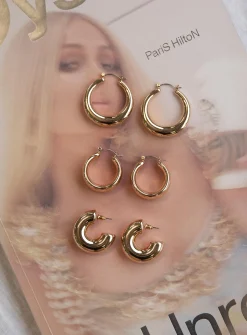 Princess Polly She Thick Hoop Packeco   Gold Cheap