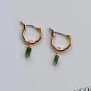 Princess Polly She'S Confident Earrings Green   Gold / Green Online