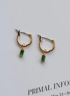 Princess Polly She'S Confident Earrings Green   Gold / Green Online