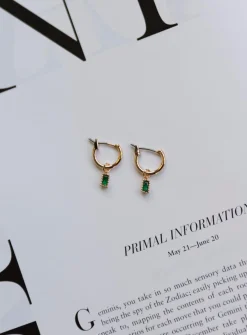 Princess Polly She'S Confident Earrings Green   Gold / Green Online