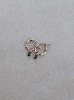 Princess Polly She'S Confident Earrings Green   Gold / Green Online
