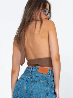Princess Polly Shiloh Top Brown Shop