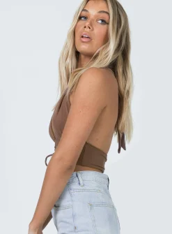 Princess Polly Shiloh Top Brown Shop