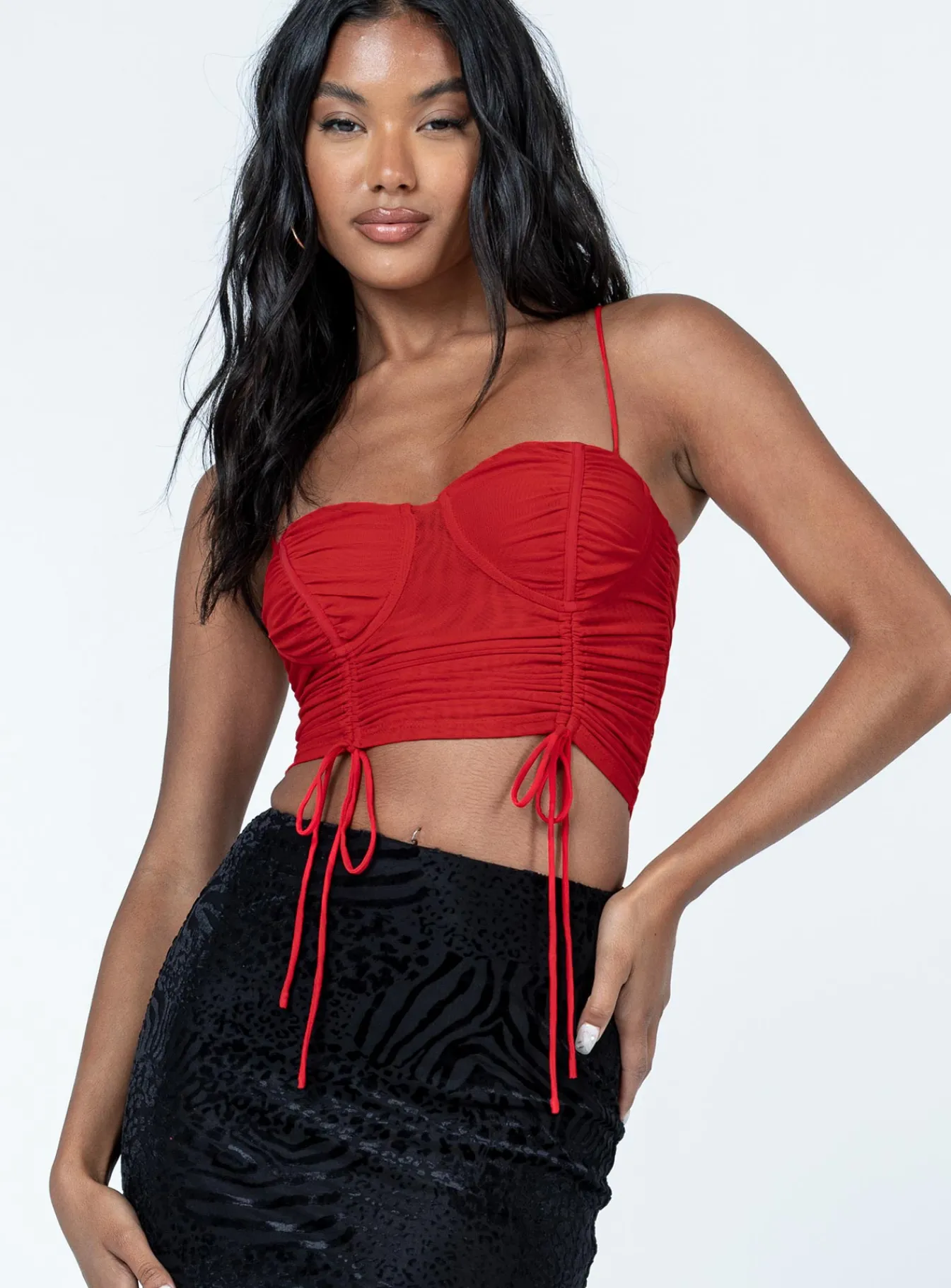 Princess Polly Shine Bright Crop Top Red Best