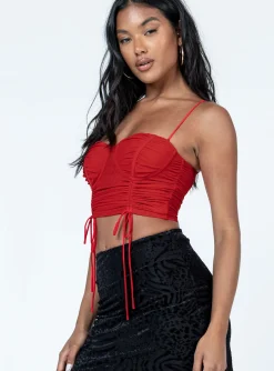 Princess Polly Shine Bright Crop Top Red Best