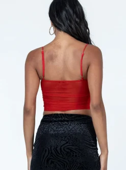 Princess Polly Shine Bright Crop Top Red Best
