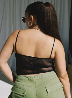 Princess Polly Shine Bright Crop Topcurve   Black Store