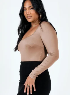 Princess Polly Shuler Long Sleeve Bodysuit  Pink Cheap