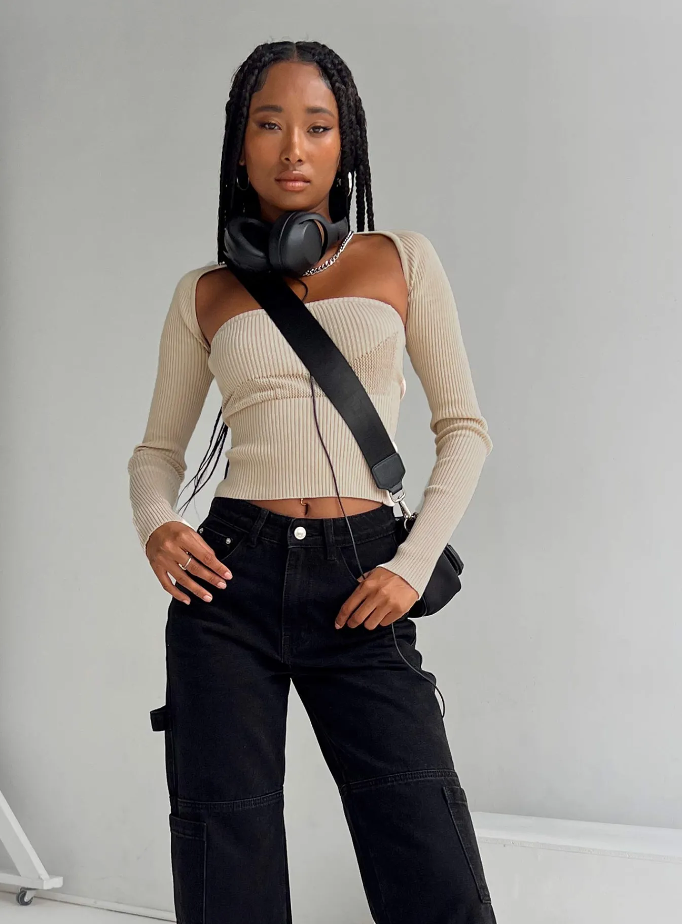 Princess Polly Siillato Knit Top Bone Sale