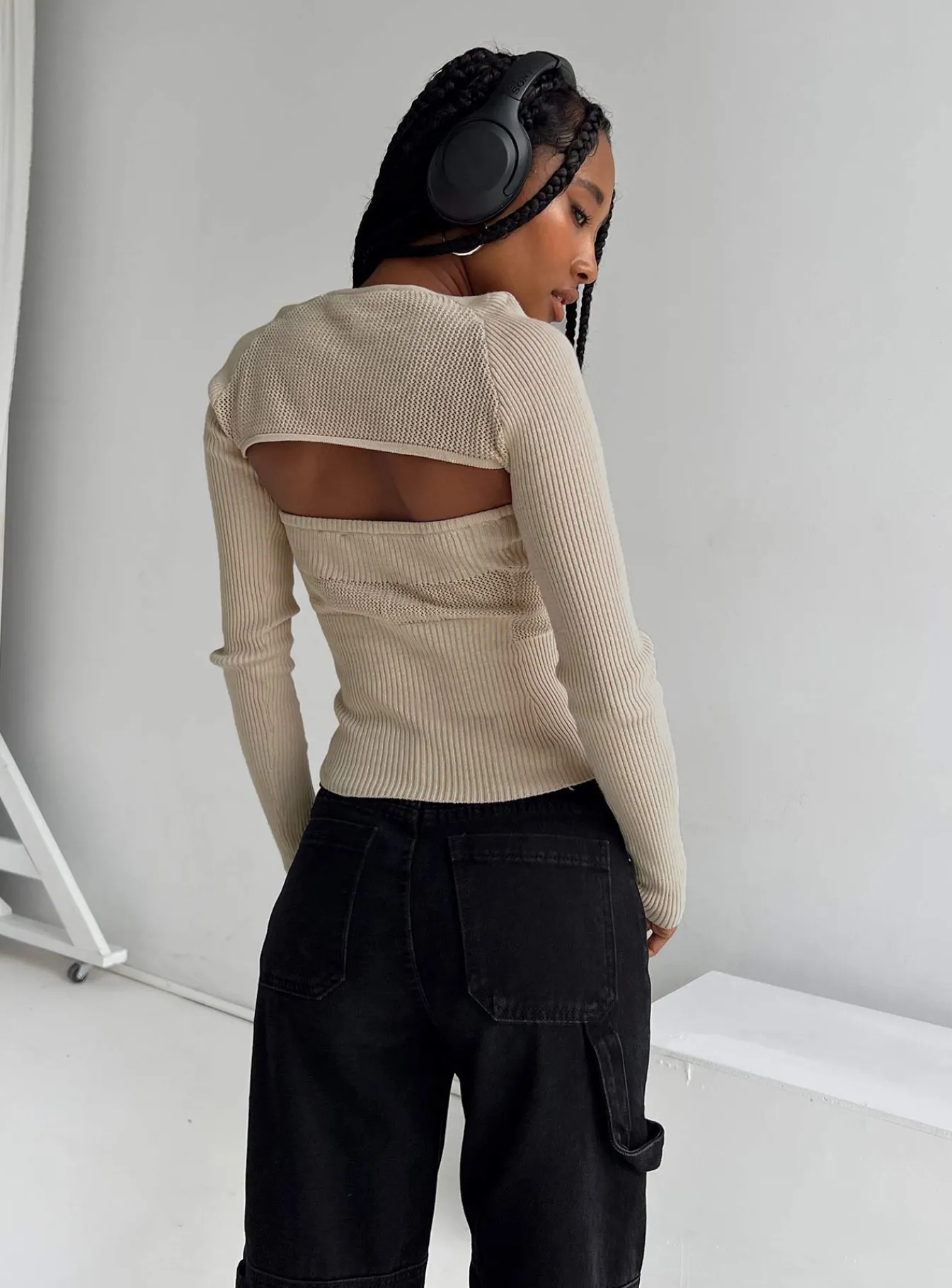 Princess Polly Siillato Knit Top Bone Sale