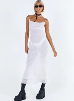 Princess Polly Sikora Vintage Maxi Dress  White New