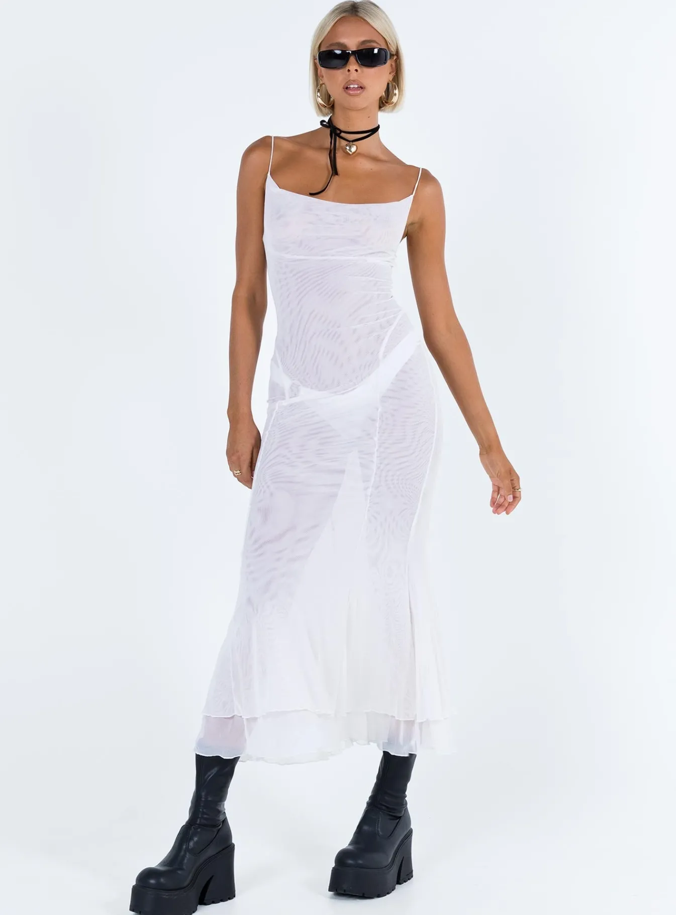 Princess Polly Sikora Vintage Maxi Dress  White New