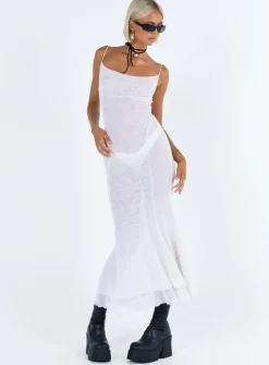 Princess Polly Sikora Vintage Maxi Dress  White New