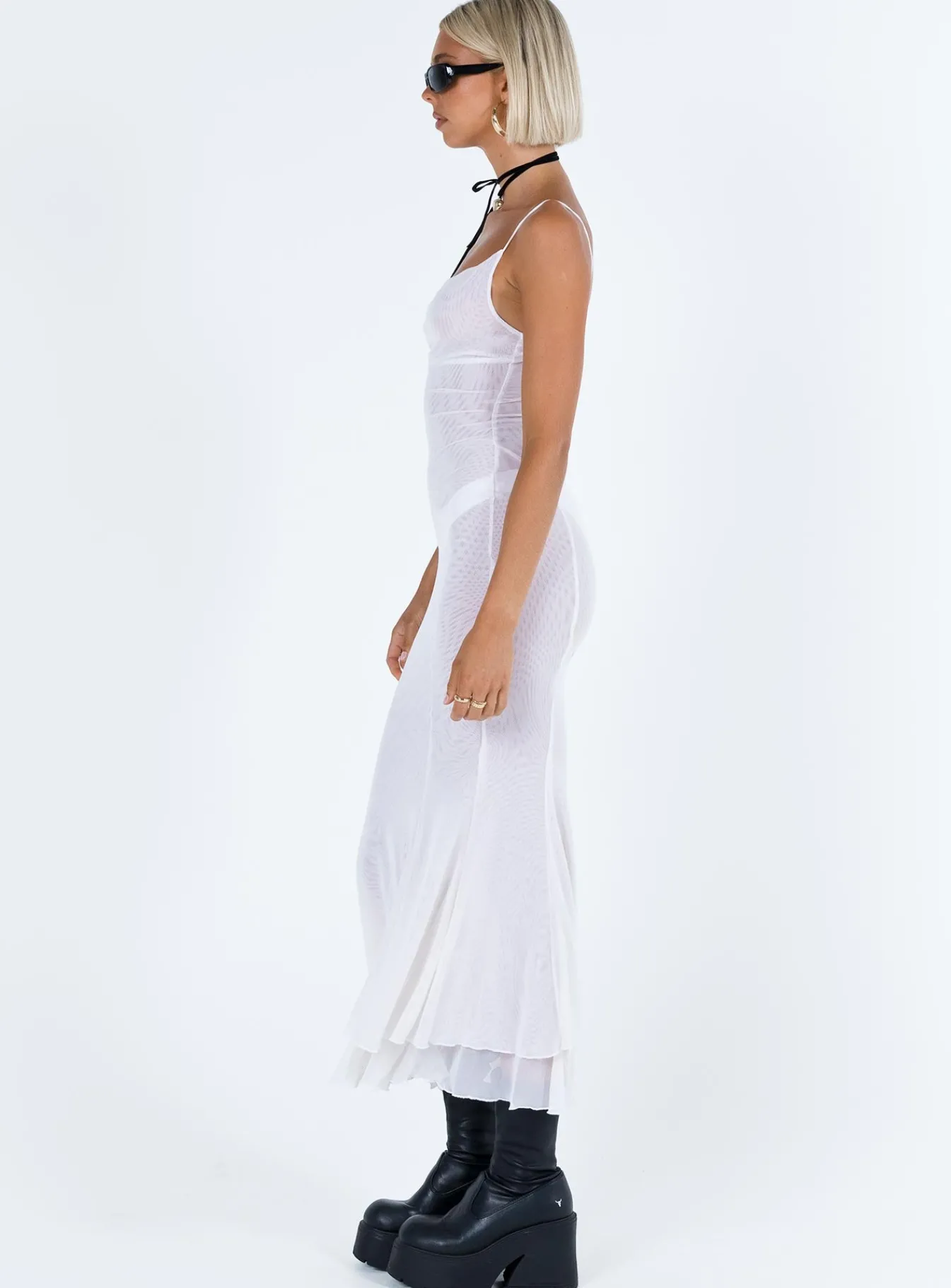 Princess Polly Sikora Vintage Maxi Dress  White New