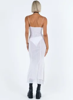Princess Polly Sikora Vintage Maxi Dress  White New