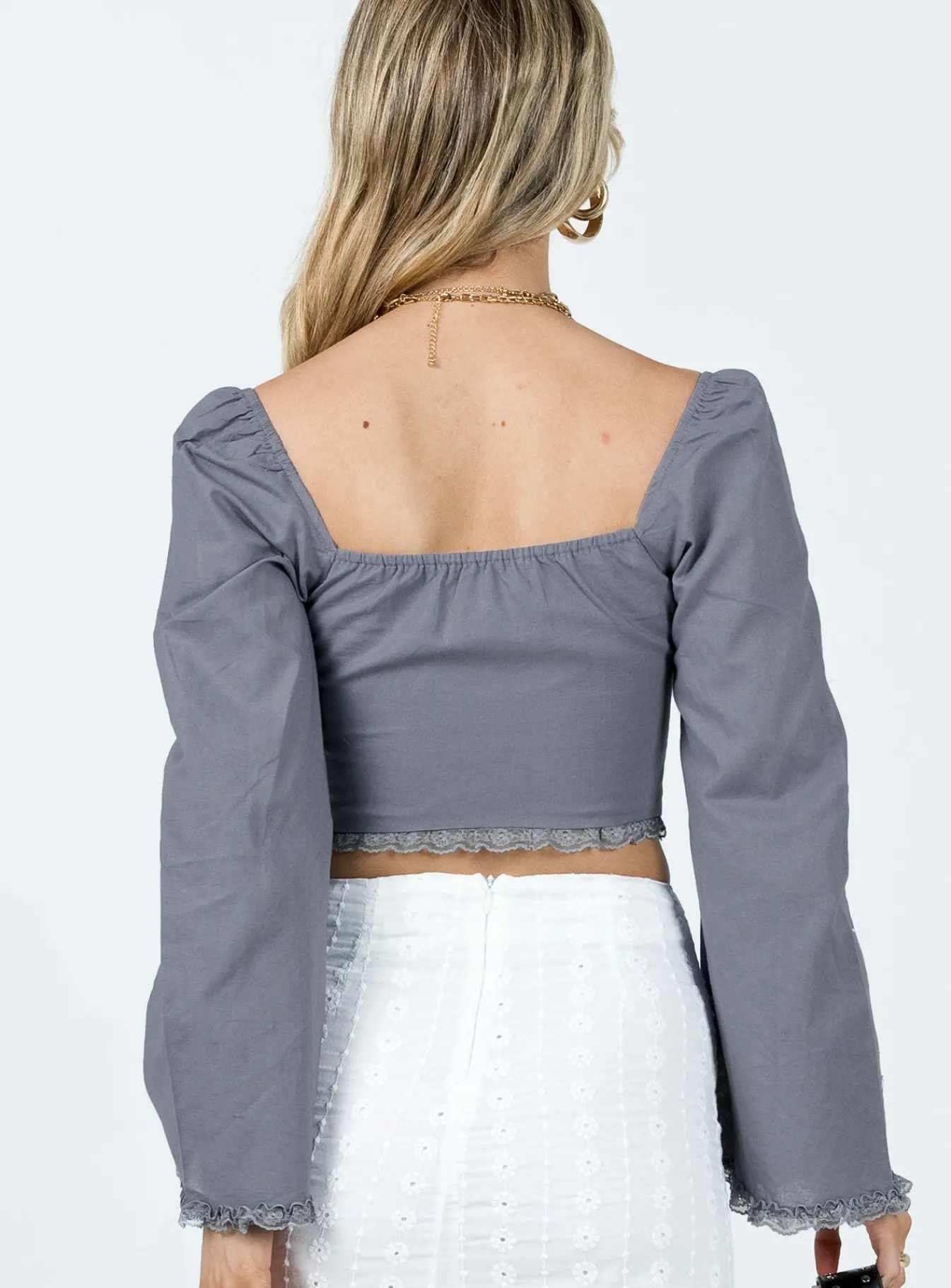 Princess Polly Silvanna Long Sleeve Top Blue Cheap
