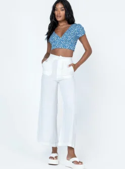 Princess Polly Simona Pants  White New