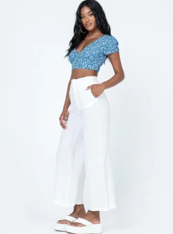Princess Polly Simona Pants  White New