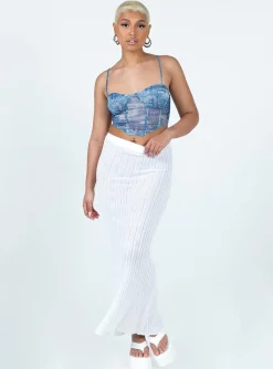 Princess Polly Sisto Top  Blue Clearance