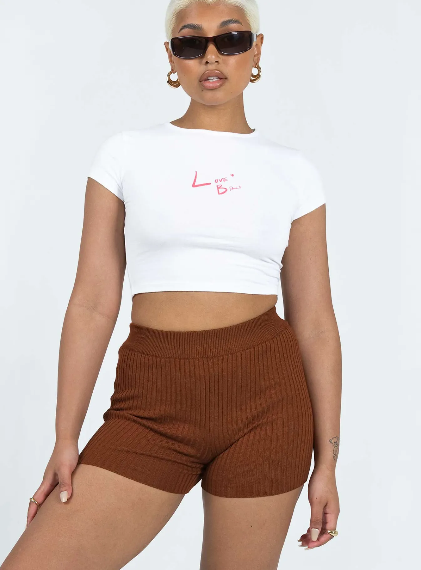 Princess Polly Skylar Bike Shorts Brown Best Sale