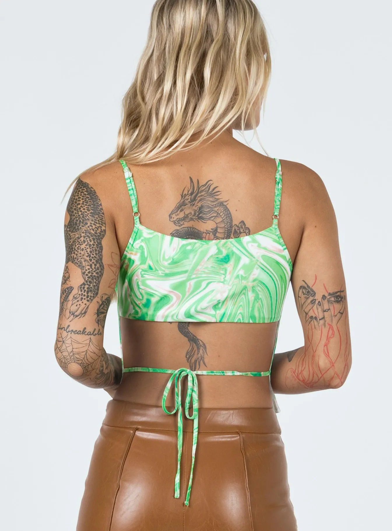 Princess Polly Slater Top Green Best Sale
