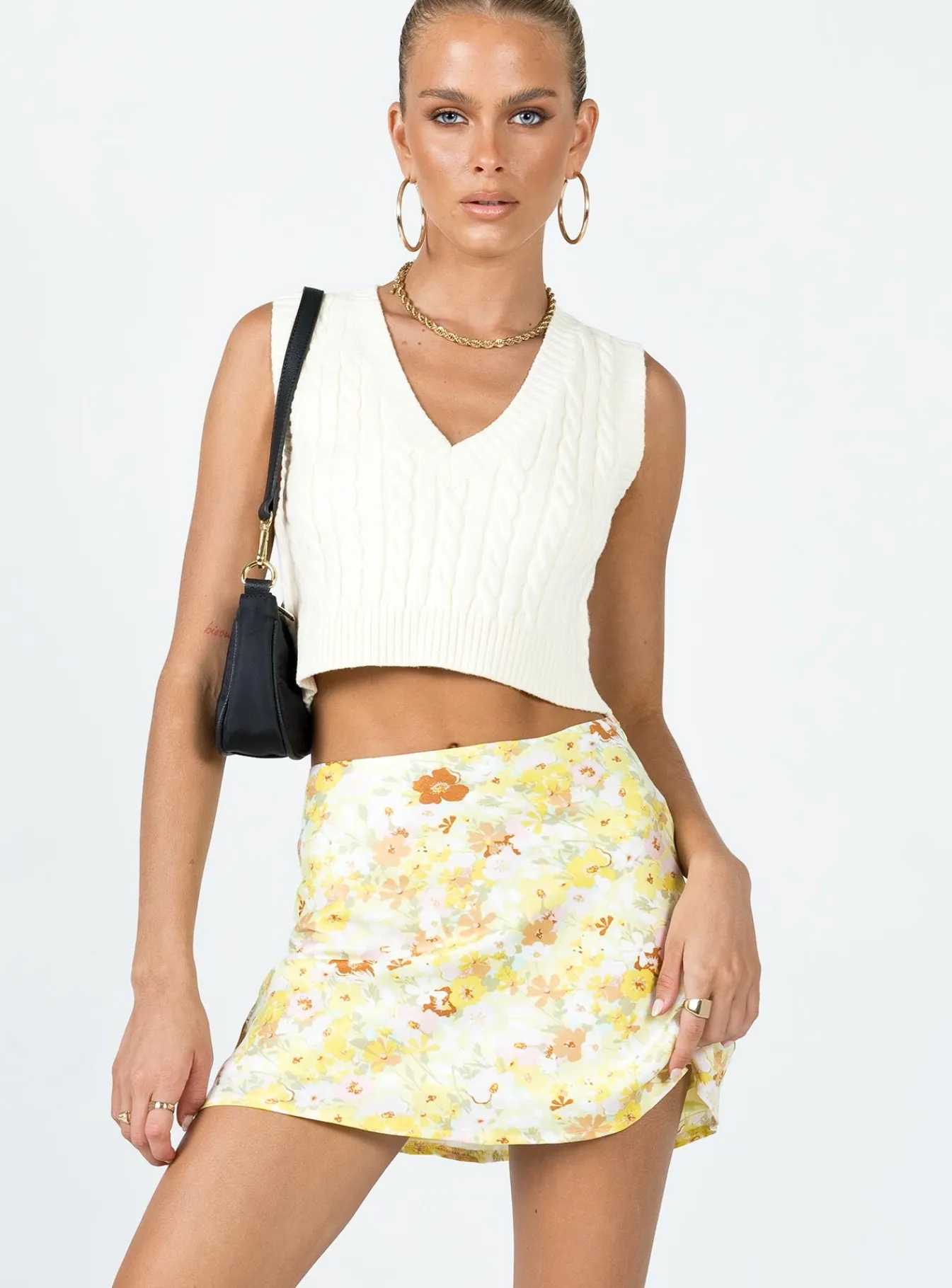 Princess Polly Sloane Mini Skirt Yellow New