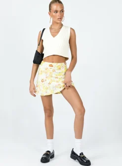Princess Polly Sloane Mini Skirt Yellow New