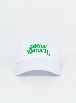 Princess Polly Slow Down Dad Cap  White Online