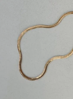 Princess Polly Snake Chain Necklace  Gold Discount