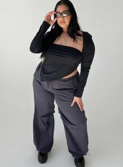 Princess Polly Snow Parachute Pantscurve Slate Clearance