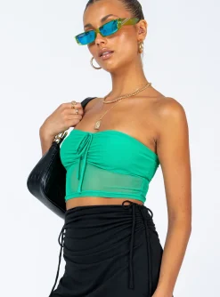 Princess Polly Solana Strapless Top  Green Sale