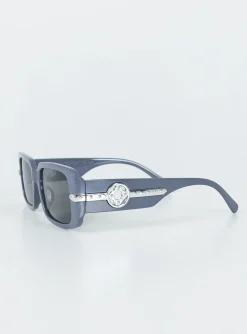 Princess Polly Solano Sunglasses Slate Grey / Silver   Slate / Silver New