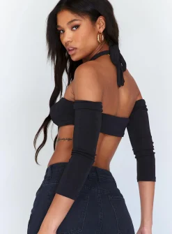 Princess Polly Soleil Long Sleeve Top  Black Shop