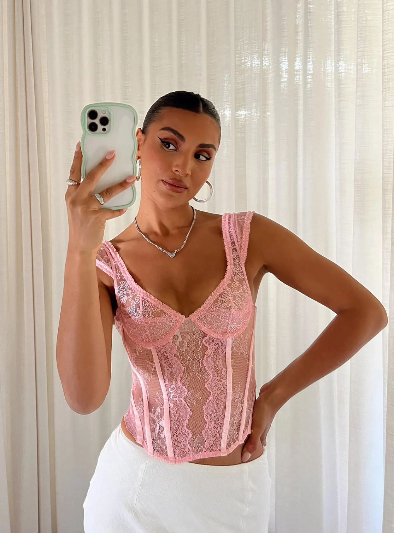 Princess Polly Some Like It Hot Lace Corset  Pink Cheap