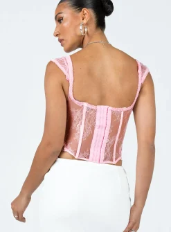 Princess Polly Some Like It Hot Lace Corset  Pink Cheap