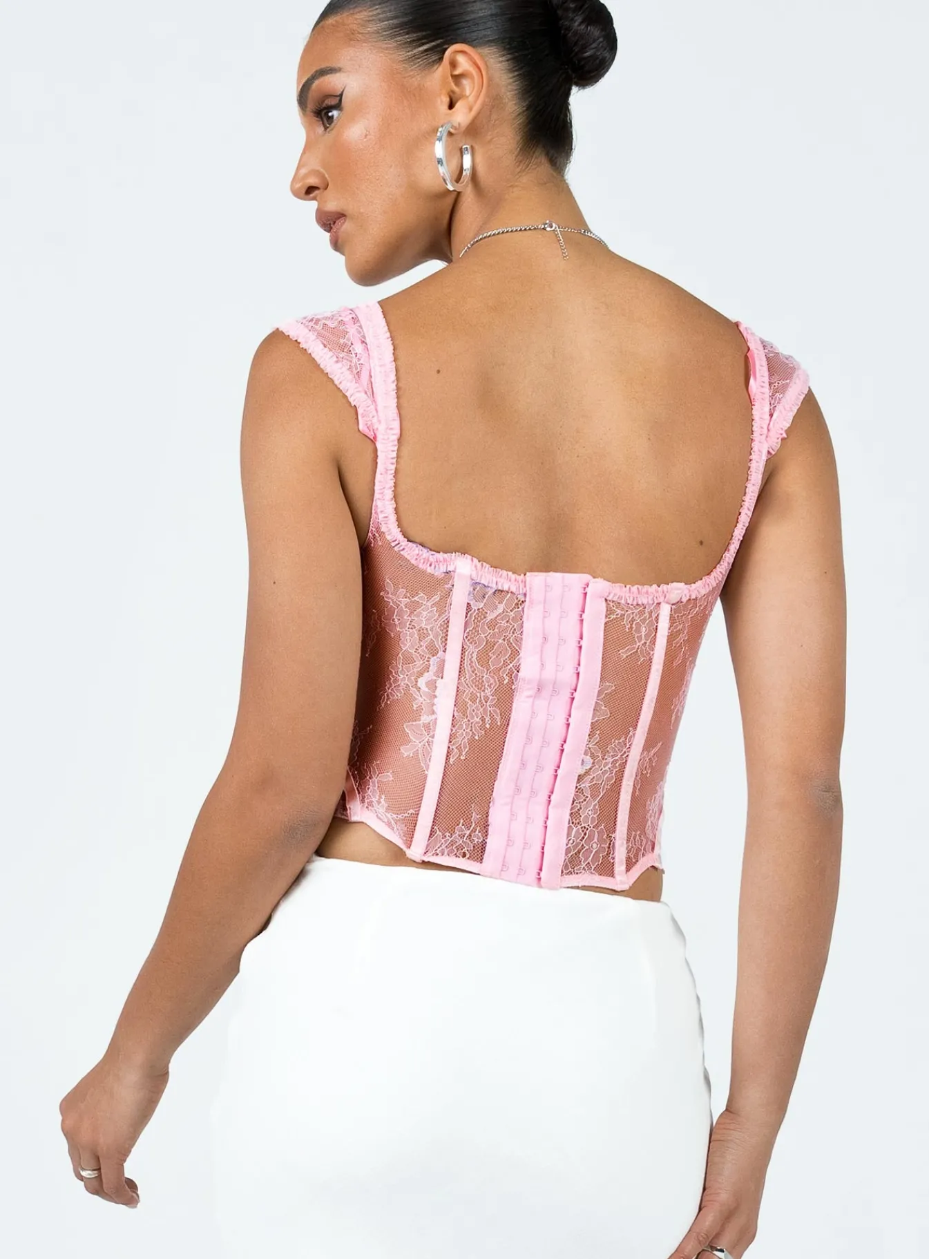 Princess Polly Some Like It Hot Lace Corset  Pink Cheap