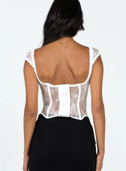 Princess Polly Some Like It Hot Lace Corset Ghost White Shop