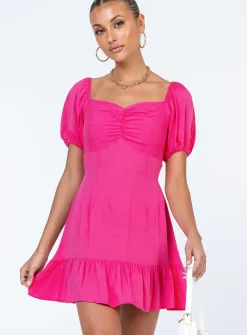 Princess Polly Someday Soon Mini Dress  Pink Hot
