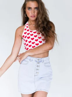 Princess Polly Sophia Mini Skirt  Denim Discount