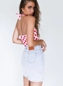 Princess Polly Sophia Mini Skirt  Denim Discount