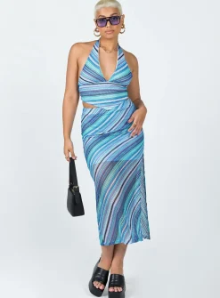 Princess Polly Sorella Maxi Skirt  Blue Cheap