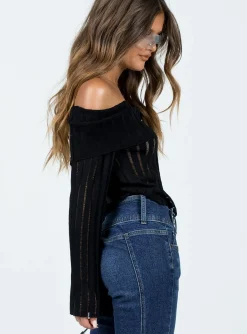 Princess Polly Sorrel Off The Shoulder Top Black Hot